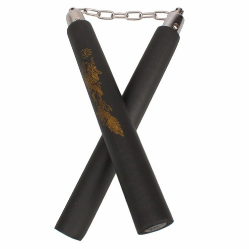 Martial Arts Chinese Kung Fu Nunchuck Self Defense Sticks Practice Dragon Design