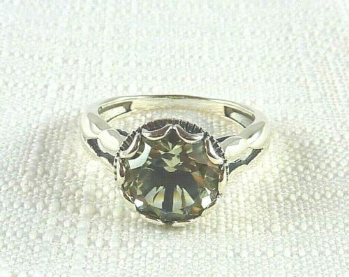 Details about   3.40ct Natural Green Amethyst Solid Sterling Silver Solitaire Ring 