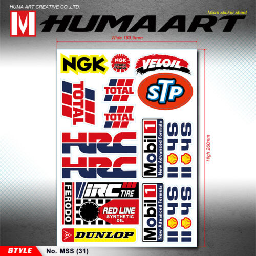 Red Wings HRC Sticker Sheet MX Racing Decals Badge Car Motocross ATV Truck Decor