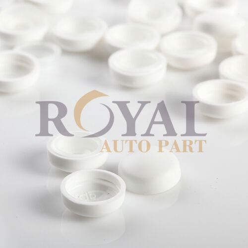 100 White /"Smooth/" License Plate Frame  camouflage Screw Caps  Bolt Covers