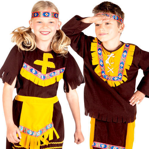 Western Red Indian Kids Fancy Dress Wild West Native American COSTUMES pour ENFANTS