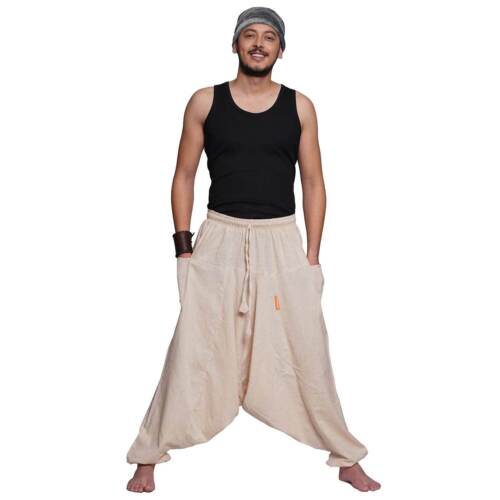 Pantaloni cavallo basso harem pantaloni cotone sarouel singharaja Uomo