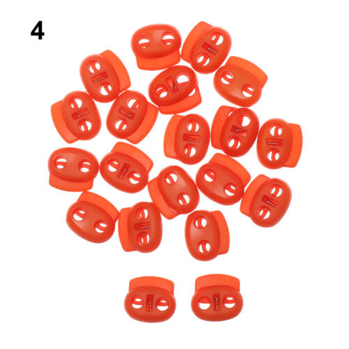 Double Holes Apparel Shoelace Toggle Clip Cord Lock Bean Plastic Stopper