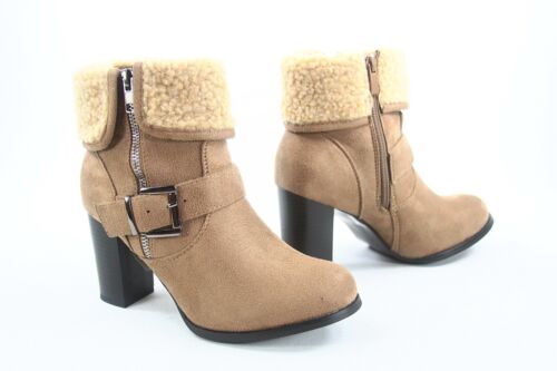 New Fashion 4 Colors Buckle Chunky High Heel Ankle Booties Shoes Size 6-10 