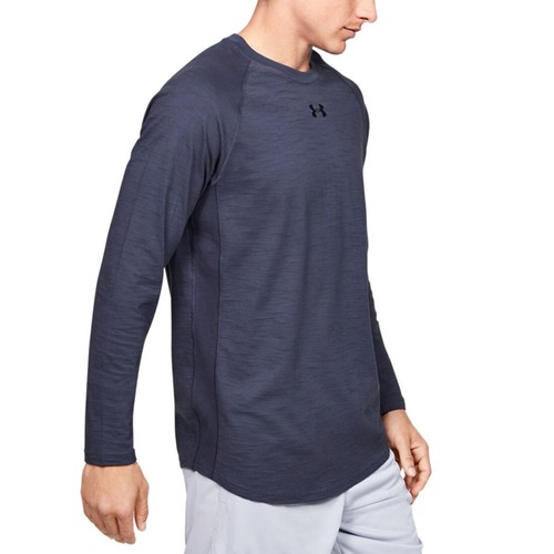 Under Armour UA HeatGear Charged Cotton Mens Blue Long Sleeved Top L
