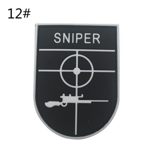 1PCS Sniper Gun Polychlorure de vinyle CAOUTCHOUC BADGE Crochet Patchs militaire patch moral