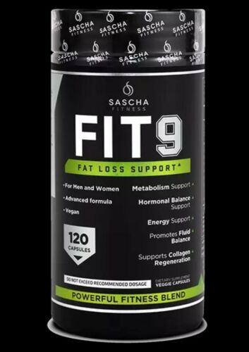 2 pack  FIT 9 by SASCHA FITNESS FAT LOSS SUPPORT/ PERDIDA DE PESO Y CELULITIS 