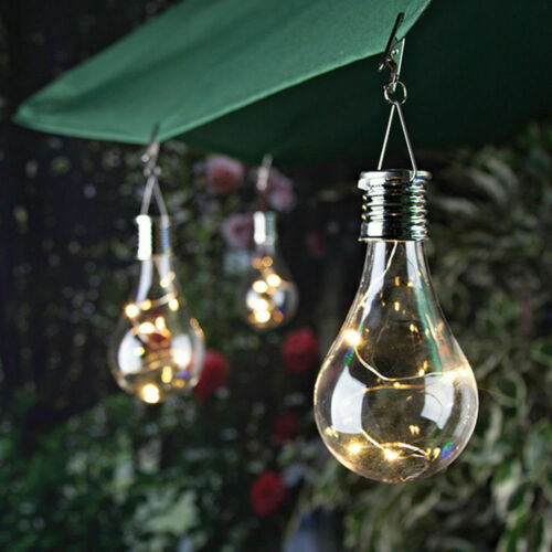 1x Waterproof Solar Bulb Outdoor Garden Holiday Decor Hanging Lamp LED Light 