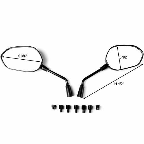Black Motorcycle Mirrors Pair For Yamaha TX SR CS YX RD 350 400 500 600 650 750