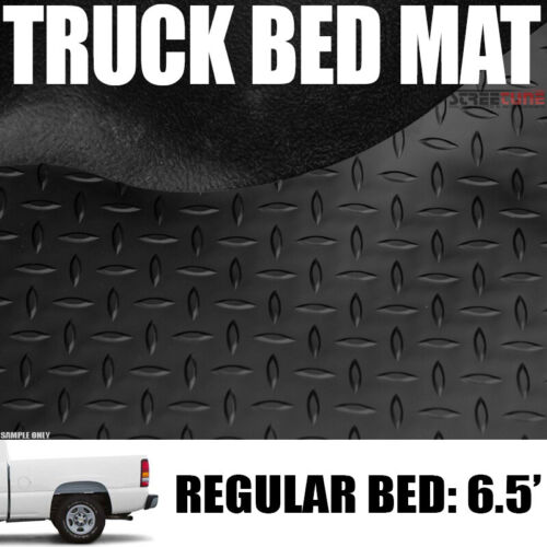 Black Rubber Diamond Plate Truck Bed Floor Mat For 99-06 07 GMC Sierra 6.5/'//78/"