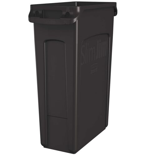 Slim Design Brown Plastic Trash Can Recycling Compost Bin with Venting Channels