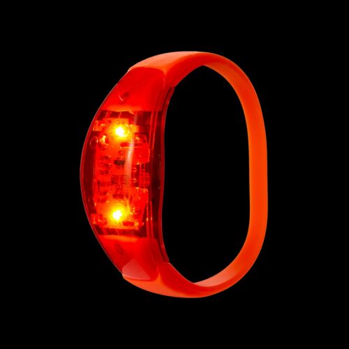 2 Orange Sound Activated LED Bracelet Light Up Flashing Voice Control Music Band