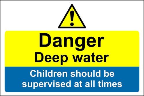 Danger d'eau profonde Les enfants doivent être surveillées en permanence SIGNE 