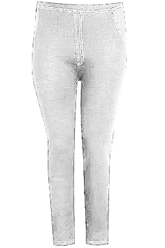 Da Donna Leggings Donna Elastico Tasca Posteriore Pieno Lunghezza Caviglia Denim Look Jegging