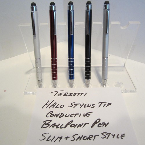 TERZETTI HALO-CT-SLIM//SHORT WHITE BALLPOINT PEN--CONDUCTIVE TOP