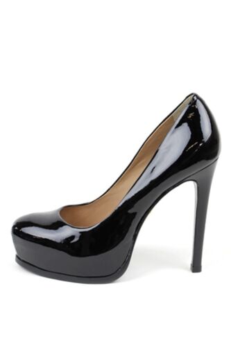 Pour La Victoire Women/'s BLACK Foil Patent Irina Platform Pump High Heels NEW