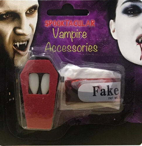 halloween white teeth vampire scary fangs fake blood adhesive putty teeth unisex