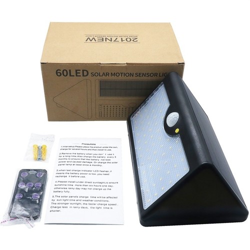 5pcs 60LED Solar Light 1300lm Super Bright Upgraded Lamp Light Outdoor Wall Yard