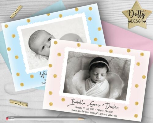 Personalised Thank You Cards • Baby Boy or Girl • Birthday • Christening