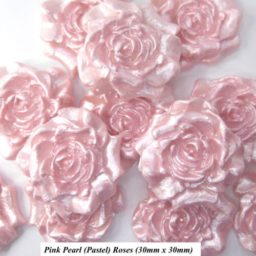 12 Rosas Rosa De Azúcar Mezcla De Perla Boda Pastel Cupcake Comestible Decoraciones 4 opciones