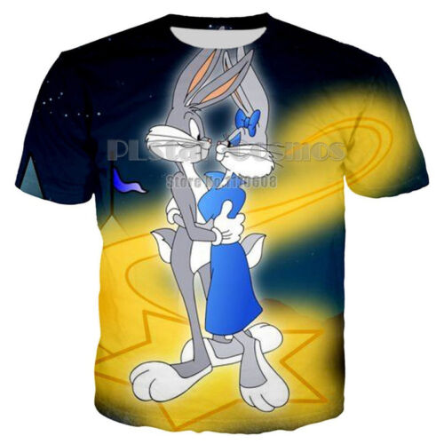 Women//Men Bugs Bunny Dancing Funny Print Casual 3D T-Shirt Short Sleeve Tee T10