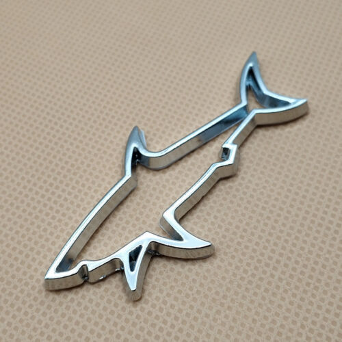Silver Metal Fin Shark Car Emblem Auto SUV Fish Badge Sticker Accessories Decal 