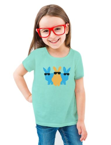 Hip Trio Bunnies Shades Hipster Easter Bunny Toddler//Kids Girls/' Fitted T-Shirt