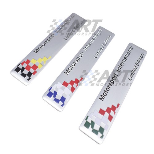 Logotipo emblema de aluminio Motorsport International Limited Edition bandera