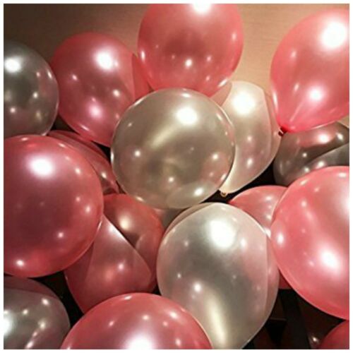 10-100 White and Pink Pearl Balloons Birthday Wedding Party New Year Balon