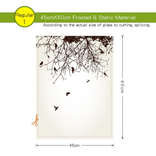 Tweet Static Cling Glass Window Film Privacy Frosted Opaque Glass Sticker