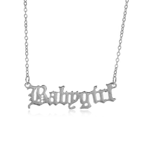 Fashion Women Cute Babygirl Letter Pendant Alloy Necklace Charm Jewelry Gifts ZT