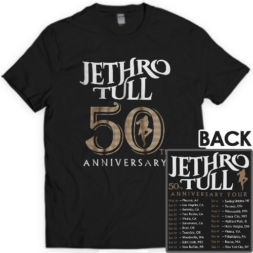 Jethro Tull 50th Anniversary Tour Dates North America 2018 T shirt S-3XL MEN/'S