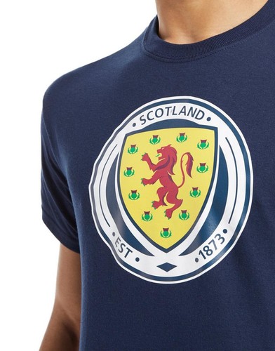 New Official Team Men’s Scotland FA Crest Short Sleeve T-Shirt Navy Blue