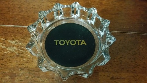 very good condition glass Ashtray TOYOTA