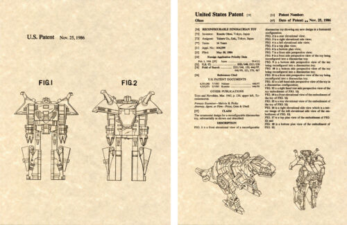 Combiner Decepticon Transformers GRIMLOCK US Patent Art Print READY TO FRAME