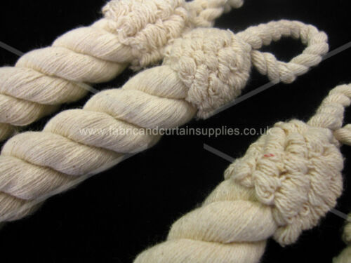 3 paires de coton naturel corde embrasses cravates tiebacks câble cordon 