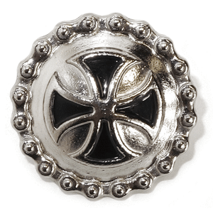 Gothic Metal Larp Steampunk KREUZ Button ZIERNIETE Knopf Niete Rund