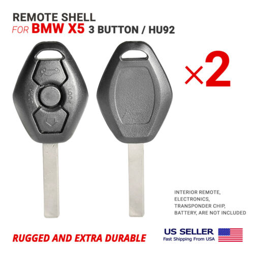 2X Remote Key Shell Case With Blade HY92 for BMW X5 3 Button High Quality