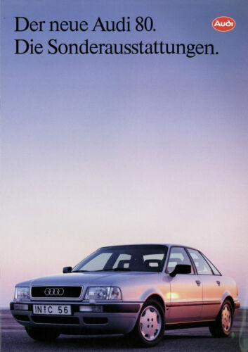 Audi 80 Sonderausstattungen Prospekt 1992 1//92 brochure equipment prospectus PKW