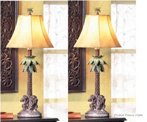 2 MONKEYS PALM TREE BAHAMAS Table Lamp Tropical Style Indoor Lighting eBay