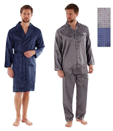 Harvey James Mens Satin Nightwear Luxury Soft Paisley Print Robe Or Pyjama Set