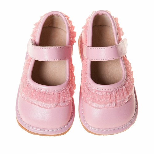 Girl/'s Leather Toddler Light Pink Ruffle Squeaky Shoes Sizes Available 1 to 7