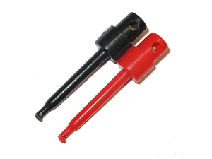 2 Stück 2 Prüfklemmen 55mm rot und schwarz vollisoliert