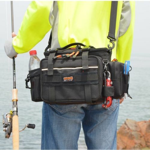Largesize multifunctional shoulder waist nylon fishing bag tackle box pack bags