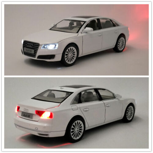 1/32 Scale Audi A8 Model Car Alloy Diecast Toy Vehicle Kids Gift Pull Back White 