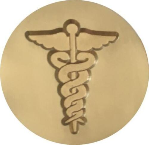2.0cm Caduceus Wax Seal Stamp 3//4/" metal seal /& handle symbol of healing