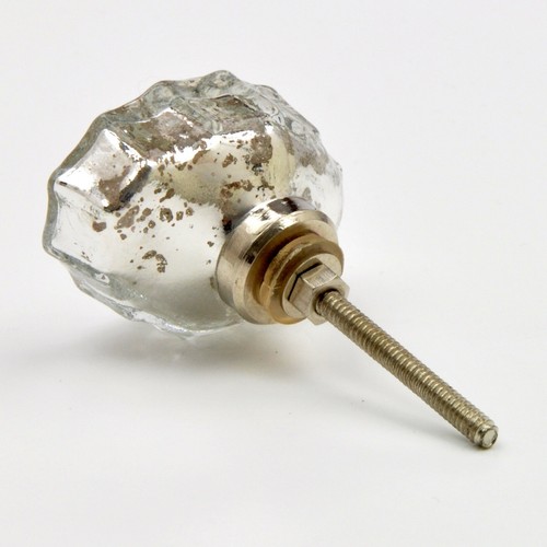 pour armoires Grand Marbré Argent Verre Knob tirer D poignée armoires portes