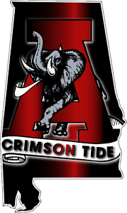 Alabama State Crimson Tide Football Sport Logo Vinyl Sticker Decal Car Truck 