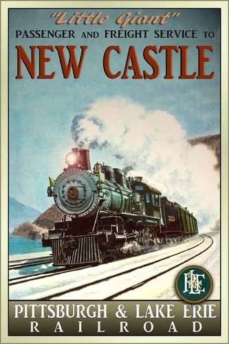 NEW CASTLE PA Pittsburgh /& Lake Erie Railroad Train Travel Poster Art Print 131