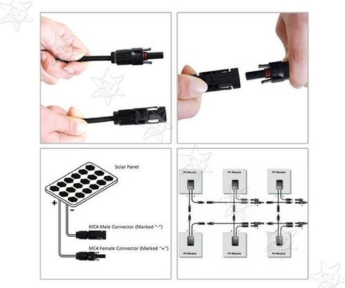 10Paare MC4 30A Solarstecker Kupplung Stecker Kabel 4-6 mm² Wasserdicht